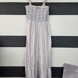 Striped Maxi Dress with Smocked Bodice